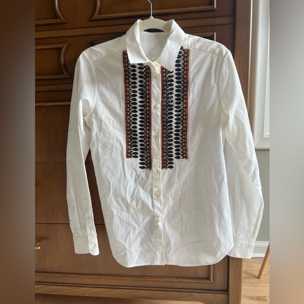 Etro beaded button down top